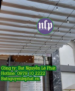 Thi công lắp đặt mái xếp lượn sóng,mái bạt xếp Mái hiên