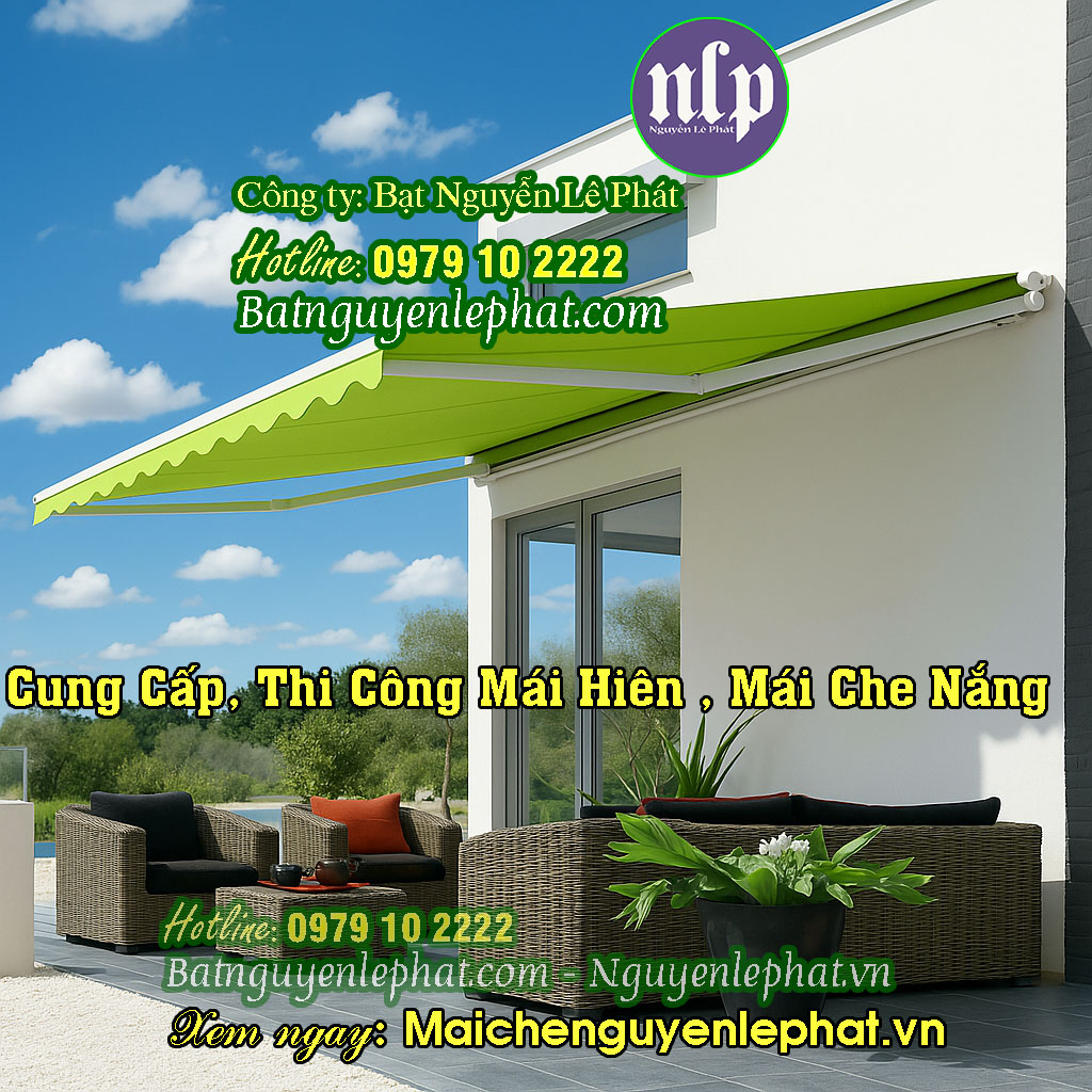 Lắp bạt che nắng quay tay Bình Dương