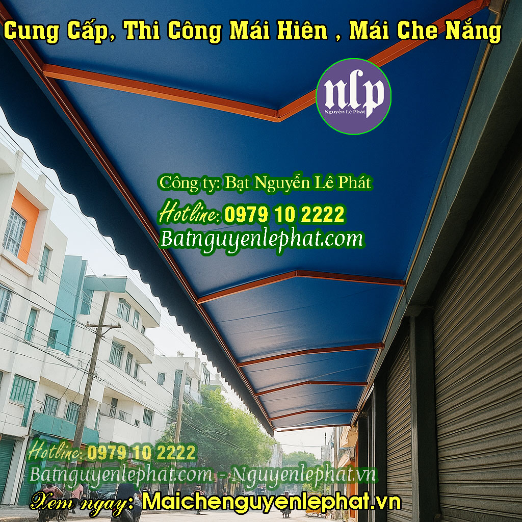 Thi Công Lắp Mái Bạt Che Nắng Mưa Hiên Nhà Tại Tân Uyên