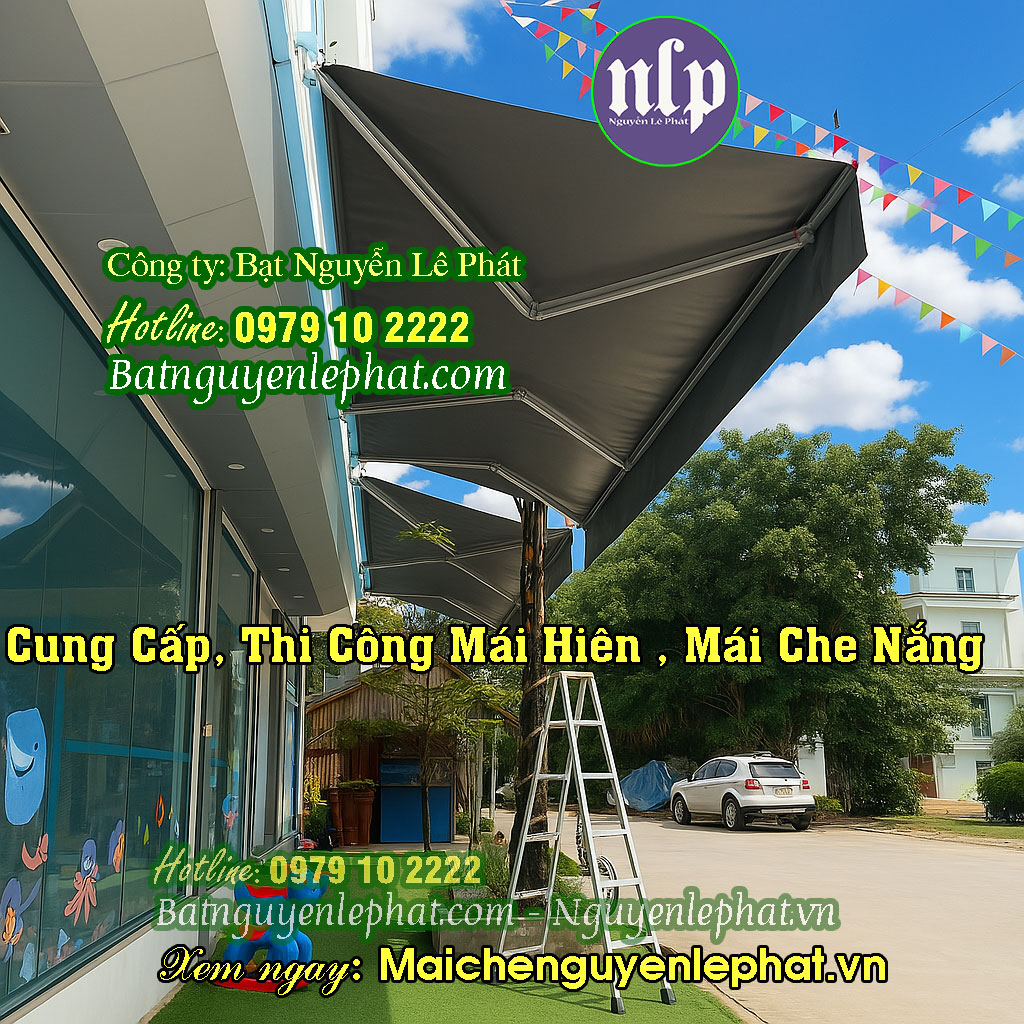 Lắp bạt che nắng quay tay Bình Dương