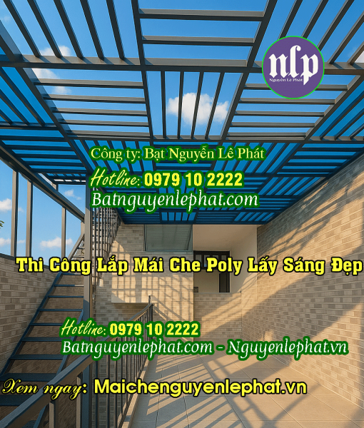 Thi Công Lắp Mái Che Bạt Nhựa, Mái Che Poly Lấy Sáng tại Dĩ An